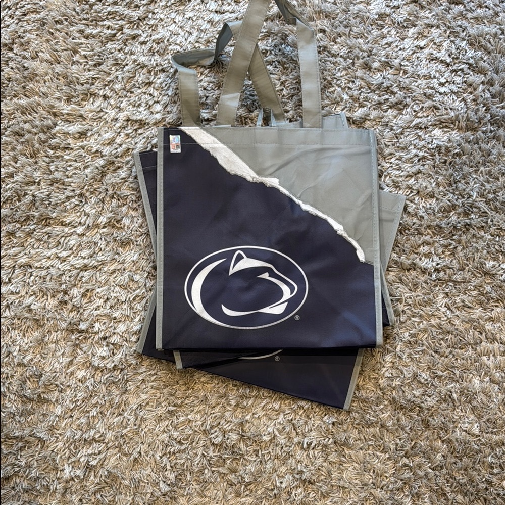 Gray and Navy Tote Bag